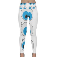 Eyes Comic Cartoon Fun Funny Toon Lightweight Velour Classic Yoga Leggings by Ndabl3x