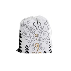 Santa Claus Cabin Hut Campfire Drawstring Pouch (medium) by Ndabl3x