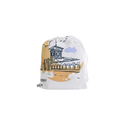 Poster Map Flag Lotus Boat Drawstring Pouch (xs) by Grandong