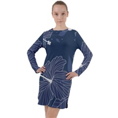 Flowers Petals Leaves Foliage Long Sleeve Hoodie Dress by Grandong