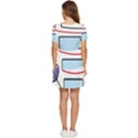 Sketch Line Art Doodles Design Tiered Short Sleeve Babydoll Dress View4