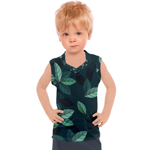 Leaves Foliage Plants Pattern Kids  Sport Tank Top by Grandong
