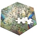 Peafowl Peacock Bird Birds Painting Art Wildlife Wooden Puzzle Hexagon View2