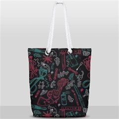 Abstract Pattern Full Print Rope Handle Tote (small) by Ndabl3x
