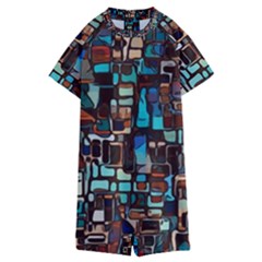 Stained Glass Mosaic Abstract Kids  Boyleg Half Suit Swimwear by Sarkoni