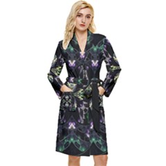 Fractal Fractal Art Texture Long Sleeve Velvet Robe by Sarkoni
