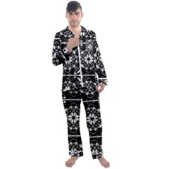 Kaleidoscope Mandala Art Men s Long Sleeve Satin Pajamas Set by Sarkoni