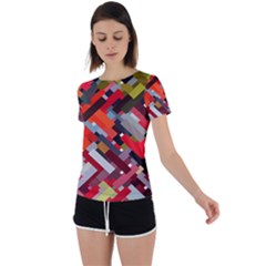 Maze Mazes Fabric Fabrics Color Back Circle Cutout Sports T-shirt by Sarkoni