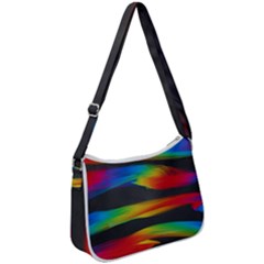 Colorful Background Zip Up Shoulder Bag by Sarkoni