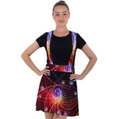 Physics Quantum Physics Particles Velvet Suspender Skater Skirt by Sarkoni