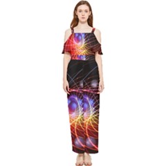 Physics Quantum Physics Particles Draped Sleeveless Chiffon Jumpsuit by Sarkoni
