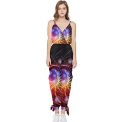 Physics Quantum Physics Particles Sleeveless Tie Ankle Chiffon Jumpsuit by Sarkoni