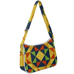 Background Geometric Color Zip Up Shoulder Bag by Sarkoni