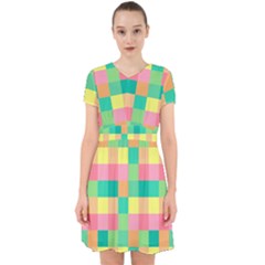 Checkerboard Pastel Square Adorable In Chiffon Dress by Grandong