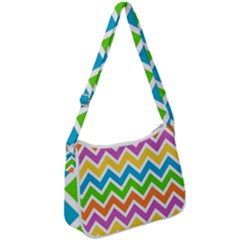 Chevron Pattern Design Texture Zip Up Shoulder Bag by Apen
