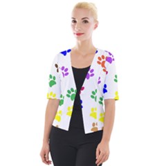 Pawprints Paw Prints Paw Animal Cropped Button Cardigan by Apen