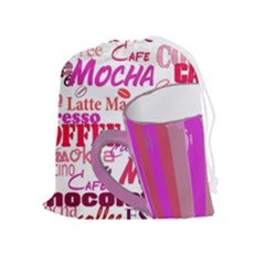 Coffee Cup Lettering Coffee Cup Drawstring Pouch (xl) by Amaryn4rt