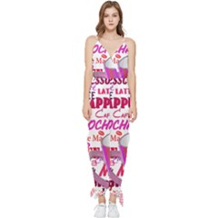 Coffee Cup Lettering Coffee Cup Sleeveless Tie Ankle Chiffon Jumpsuit by Amaryn4rt