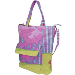 Red Mushroom Animation Adventure Time Cartoon Multi Colored Shoulder Tote Bag by Sarkoni
