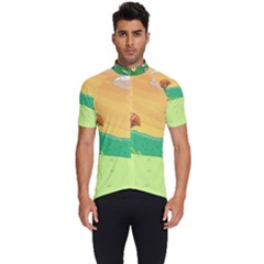 Green Field Illustration Adventure Time Multi Colored Men s Short Sleeve Cycling Jersey by Sarkoni