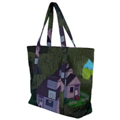 Purple House Cartoon Character Adventure Time Architecture Zip Up Canvas Bag by Sarkoni