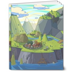Cartoon Network Mountains Landscapes Seas Illustrations Adventure Time Rivers 8  X 10  Hardcover Notebook by Sarkoni