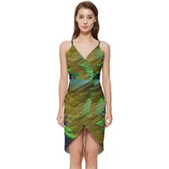 Green Pine Trees Wallpaper Adventure Time Cartoon Green Color Wrap Frill Dress by Sarkoni