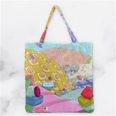 Pillows And Vegetable Field Illustration Adventure Time Cartoon Grocery Tote Bag by Sarkoni