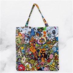 Cartoon Characters Tv Show  Adventure Time Multi Colored Grocery Tote Bag by Sarkoni