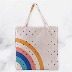 Retro Abstract Geometric Grocery Tote Bag by Modalart