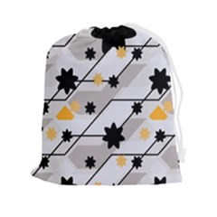 Flower Shape Abstract Pattern Drawstring Pouch (2xl) by Modalart