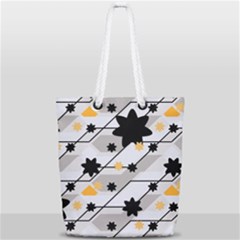 Flower Shape Abstract Pattern Full Print Rope Handle Tote (small) by Modalart