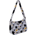Flower Shape Abstract Pattern Zip Up Shoulder Bag View1