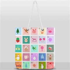 Christmas Wreath Advent Full Print Rope Handle Tote (large) by Modalart