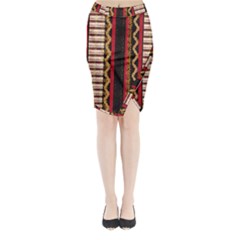 Textile Pattern Abstract Fabric Midi Wrap Pencil Skirt by Modalart