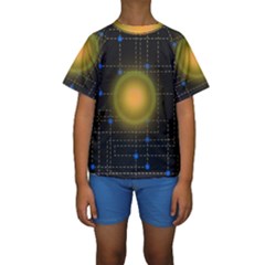 Technology System Kids  Short Sleeve Swimwear by Modalart