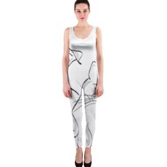 Dog Cat Domestic Animal Silhouette One Piece Catsuit by Modalart