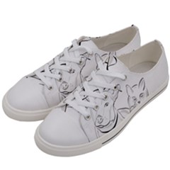 Dog Cat Domestic Animal Silhouette Women s Low Top Canvas Sneakers by Modalart