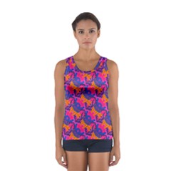 Purple Blue Abstract Pattern Sport Tank Top  by Bedest