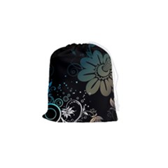 Flower Abstract Desenho Drawstring Pouch (small) by Bedest