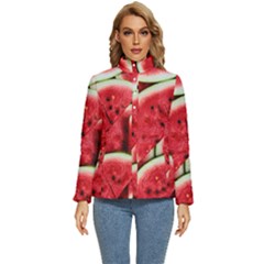 Watermelon Fruit Green Red Women s Puffer Bubble Jacket Coat by Bedest