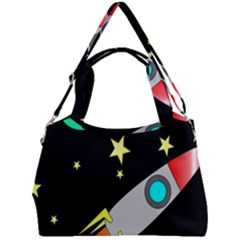 Planet Rocket Space Stars Double Compartment Shoulder Bag by Ravend