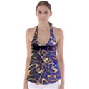 Squiggly Lines Blue Ombre Tie Back Tankini Top View1
