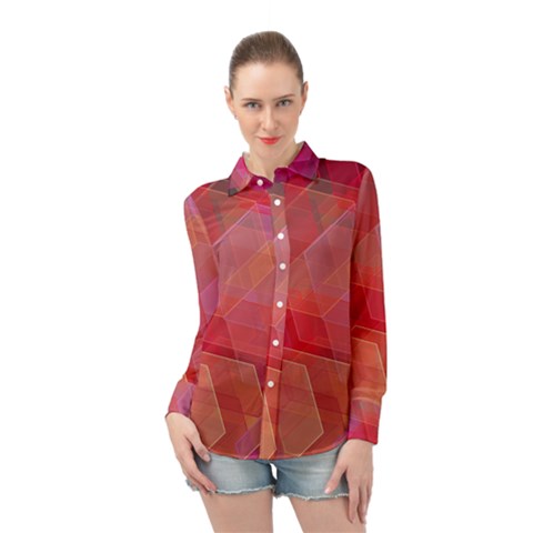 Abstract Background Texture Pattern Long Sleeve Chiffon Shirt by Ravend