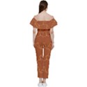 Autumn Leaves Repeat Pattern Bardot Ruffle jumpsuit View4