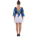 Pattern Star Abstract Background Tie Back Butterfly Sleeve Chiffon Top View2