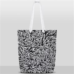 Flames Fire Pattern Digital Art Full Print Rope Handle Tote (small) by Ravend