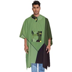 Mosaic Structure Background Tile Men s Hooded Rain Ponchos by Ravend