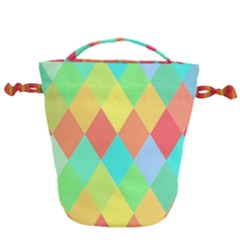Low Poly Triangles Drawstring Bucket Bag by Ravend