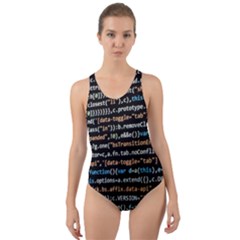 Close Up Code Coding Computer Cut-out Back One Piece Swimsuit by Amaryn4rt